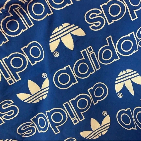 Adidas Men Jacket AOP Windbre Blue print white logo Windbreaker CE1550 Sz M